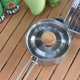 Portable Camping Samovar 304 Stainless Steel Kettle Removable Handle Travel Mini Kettle Glossy